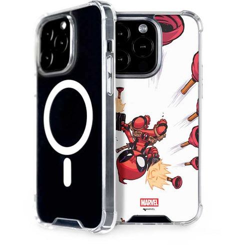 Marvel Deadpool Babypool Shooting iPhone 15 Pro MagSafe Case
